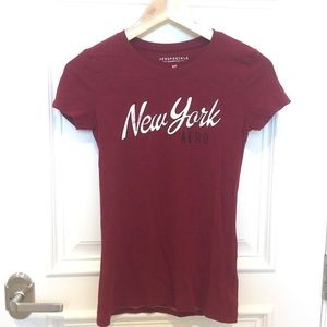 NWOT Aeropostale Maroon Red New York Tee